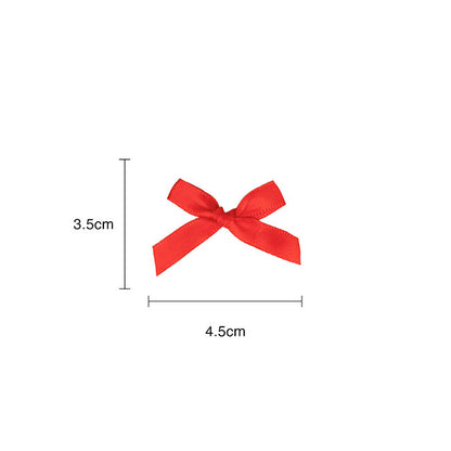 Pre-Made Ribbon Bow 10mm Satin Xmas Mix Pack 48 (3.5Lcm)