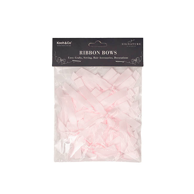 Pre-Made Ribbon Bow Double Face Satin Pink Pk24 (10mmx6.5cm)