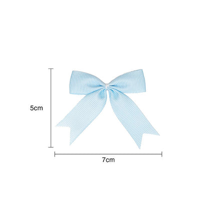 Pre-Made Ribbon Bow Grosgrain Baby Blue Pack 24 (15mmx5cm)