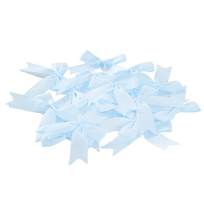 Pre-Made Ribbon Bow Grosgrain Baby Blue Pack 24 (15mmx5cm)