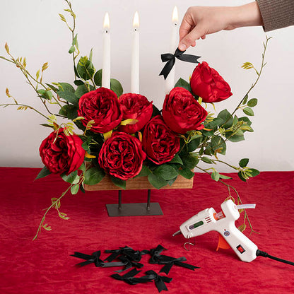 Pre-Made Ribbon Bow Grosgrain Black Pack 24 (15mmx5cm)