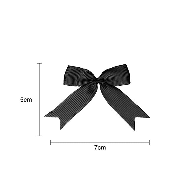Pre-Made Ribbon Bow Grosgrain Black Pack 24 (15mmx5cm)