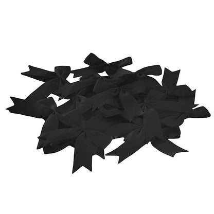 Pre-Made Ribbon Bow Grosgrain Black Pack 24 (15mmx5cm)
