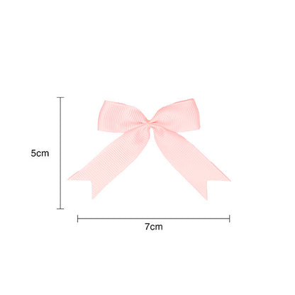 Pre-Made Ribbon Bow Grosgrain Baby Pink Pack 24 (15mmx5cm)