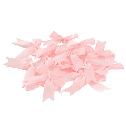 Pre-Made Ribbon Bow Grosgrain Baby Pink Pack 24 (15mmx5cm)