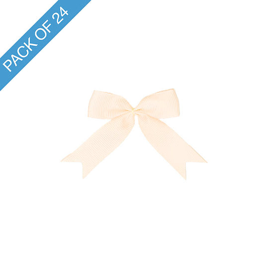 Pre-Made Ribbon Bow Grosgrain Ivory Pack 24 (15mmx5cm)