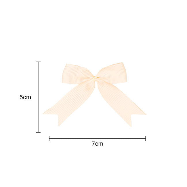 Pre-Made Ribbon Bow Grosgrain Ivory Pack 24 (15mmx5cm)
