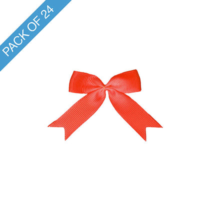 Pre-Made Ribbon Bow Grosgrain Red Pack 24 (15mmx5cm)