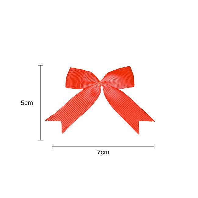 Pre-Made Ribbon Bow Grosgrain Red Pack 24 (15mmx5cm)
