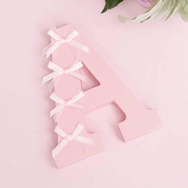 Pre-Made Ribbon Bow Organza Satin Baby Pink Pk24 (6mmx5cm)