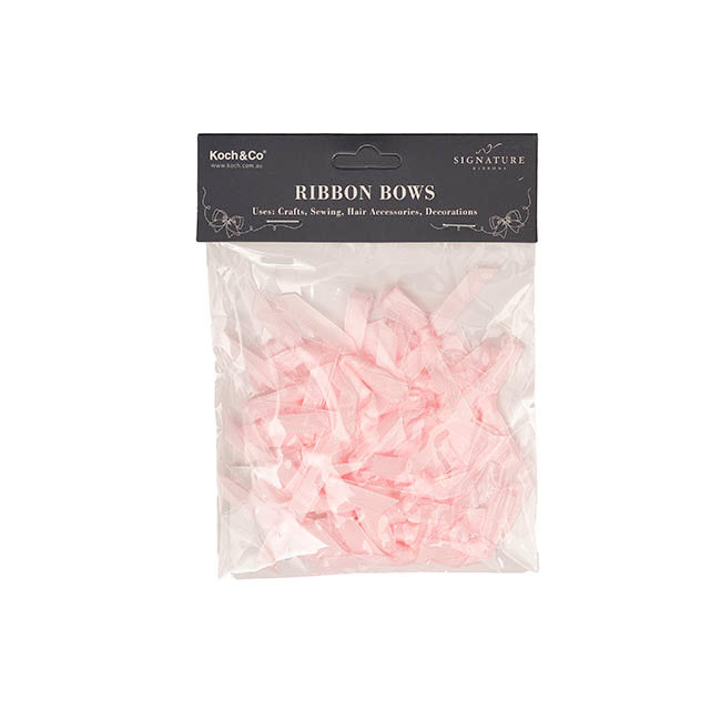 Pre-Made Ribbon Bow Organza Satin Baby Pink Pk24 (6mmx5cm)