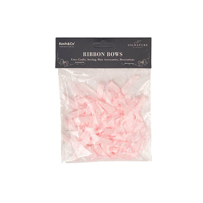 Pre-Made Ribbon Bow Organza Satin Baby Pink Pk24 (6mmx5cm)