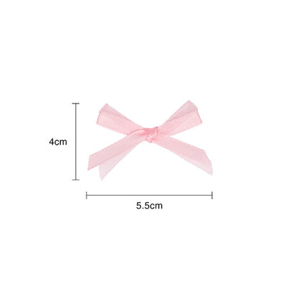Pre-Made Ribbon Bow Organza Satin Baby Pink Pk24 (6mmx5cm)
