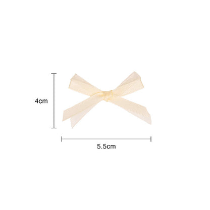 Pre-Made Ribbon Bow Organza Satin Ivory Pack 24 (6mmx5cm)