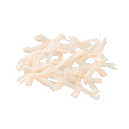 Pre-Made Ribbon Bow Organza Satin Ivory Pack 24 (6mmx5cm)
