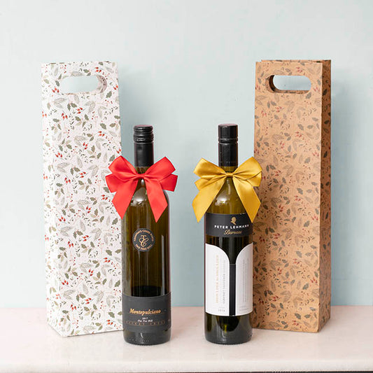 Pre-Made Bow Satin 25mm & Elastic Tie Pk6 Red Gold (10*11cm)