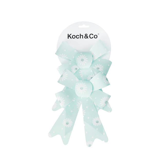 Pre-Made Bow Fabric Top Daisy Delight Blue Pack 2 (14x19cm)