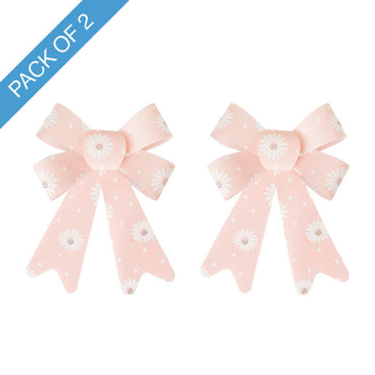 Pre-Made Bow Fabric Top Daisy Delight Blush Pack 2 (14x19cm)