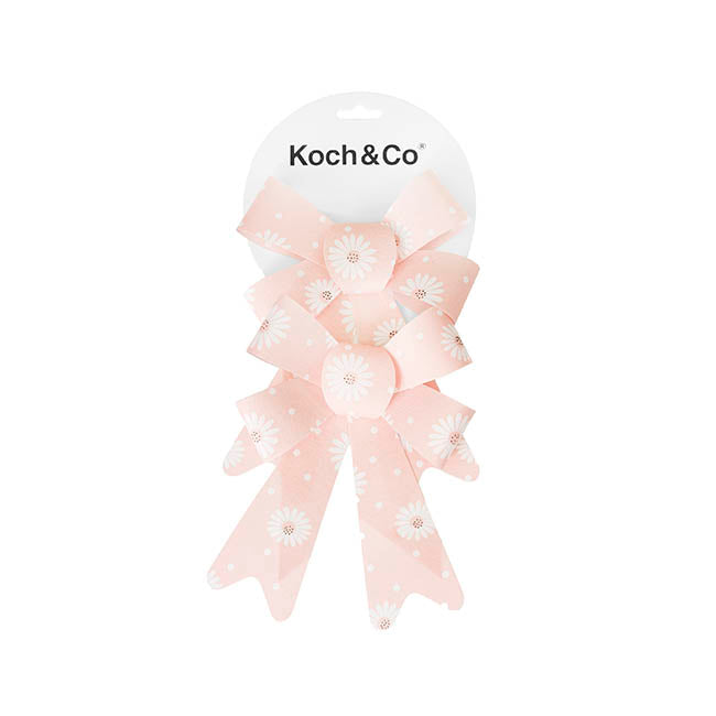 Pre-Made Bow Fabric Top Daisy Delight Blush Pack 2 (14x19cm)