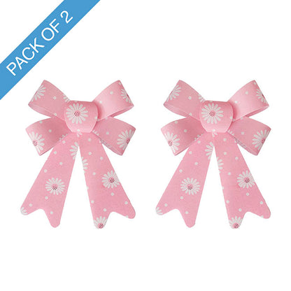 Pre-Made Bow Fabric Top Daisy Delight Pink Pack 2 (14x19cm)