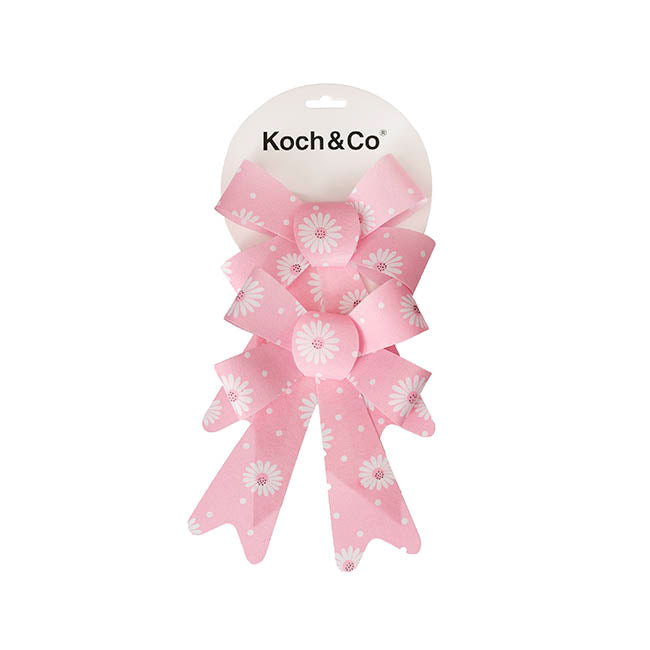 Pre-Made Bow Fabric Top Daisy Delight Pink Pack 2 (14x19cm)