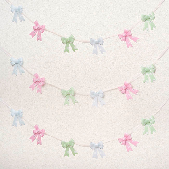 Pre-Made Bow Fabric Top Daisy Delight Green Pack 2 (14x19cm)