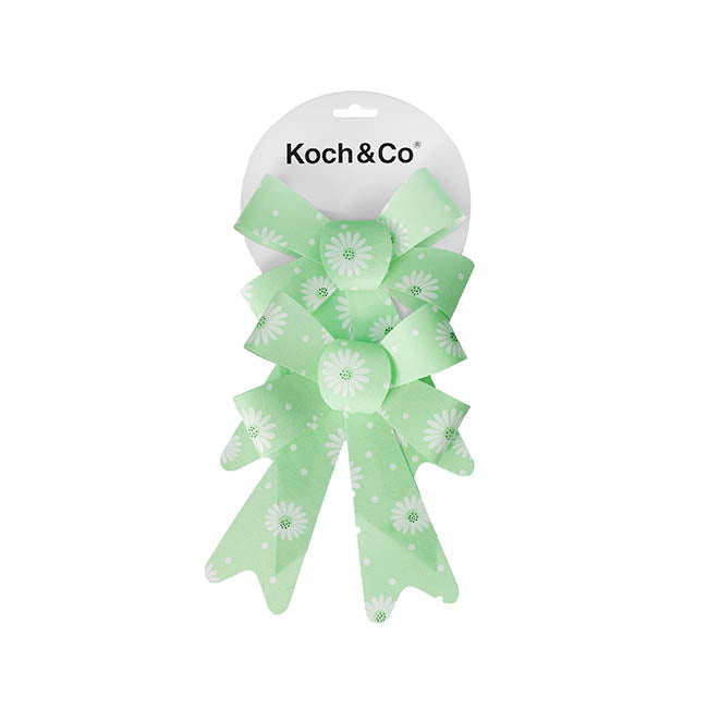 Pre-Made Bow Fabric Top Daisy Delight Green Pack 2 (14x19cm)