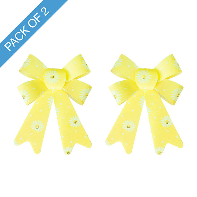 Pre-Made Bow Fabric Top Daisy Delight Lemon Pack 2 (14x19cm)