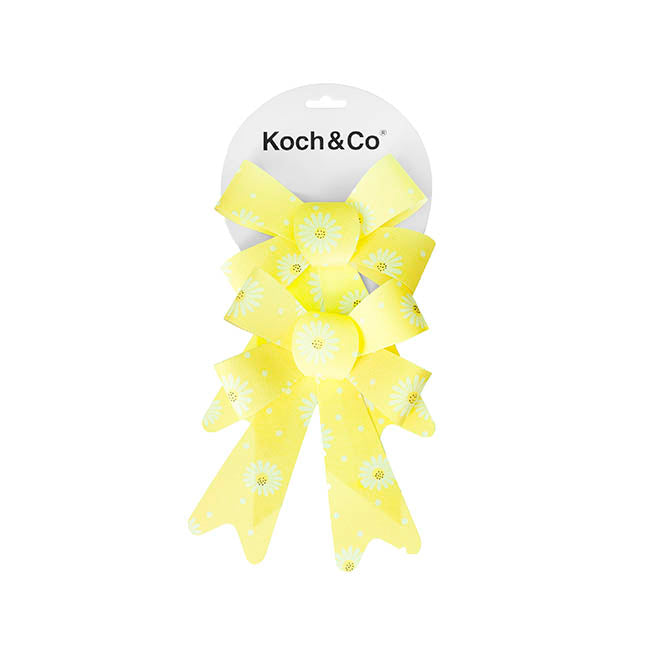 Pre-Made Bow Fabric Top Daisy Delight Lemon Pack 2 (14x19cm)