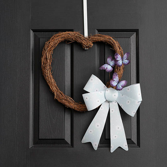 Pre-Made Bow Fabric Top Daisy Delight Blue (28x37cm)