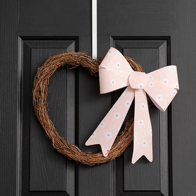 Pre-Made Bow Fabric Top Daisy Delight Blush (28*37cm)