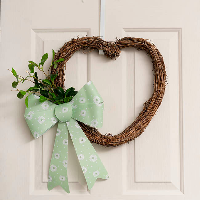 Pre-Made Bow Fabric Top Daisy Delight Green (28*37cm)