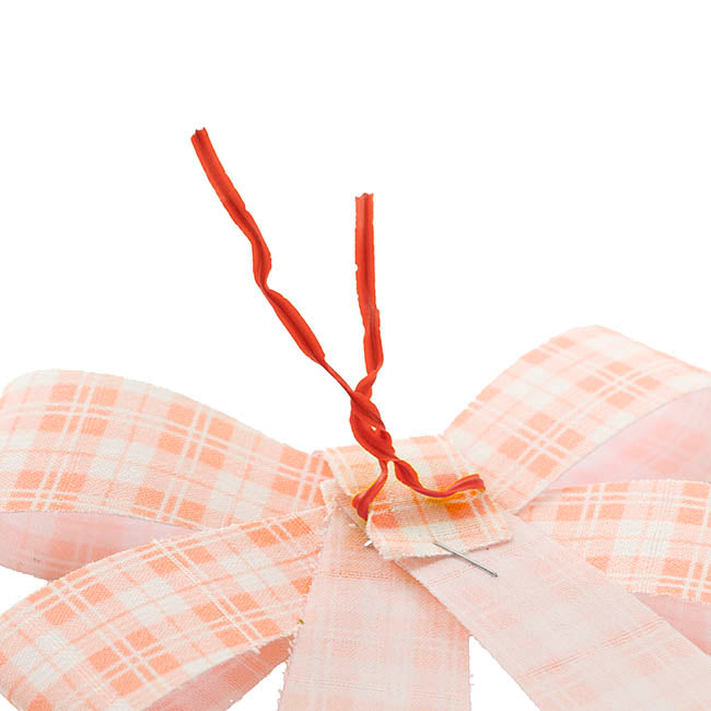 Pre-Made Bow Fabric Top Checkers Just Peachy Pack 3 (9x12cm)