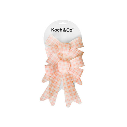 Pre-Made Bow Fabric Top Checkers Just Peachy Pack 2(14x19cm)