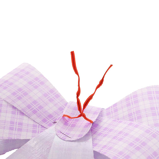 Pre-Made Bow Fabric Top Checkers Oh Lilac Pack 2 (14x19cm)