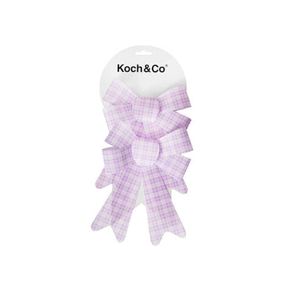 Pre-Made Bow Fabric Top Checkers Oh Lilac Pack 2 (14x19cm)
