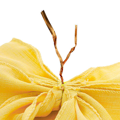 Pre-Made Bow Rustic Linen 4 Loops Lemoniscious Pk2 (15x21cm)
