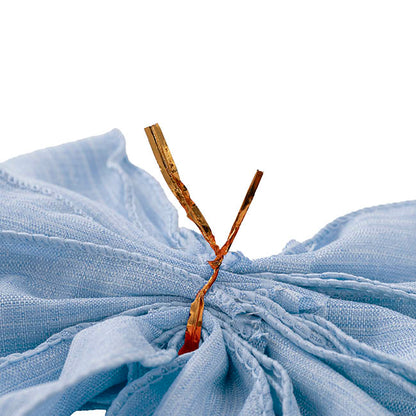 Pre-Made Bow Rustic Linen 6 Loops Cornflower Blue (20x26cm)