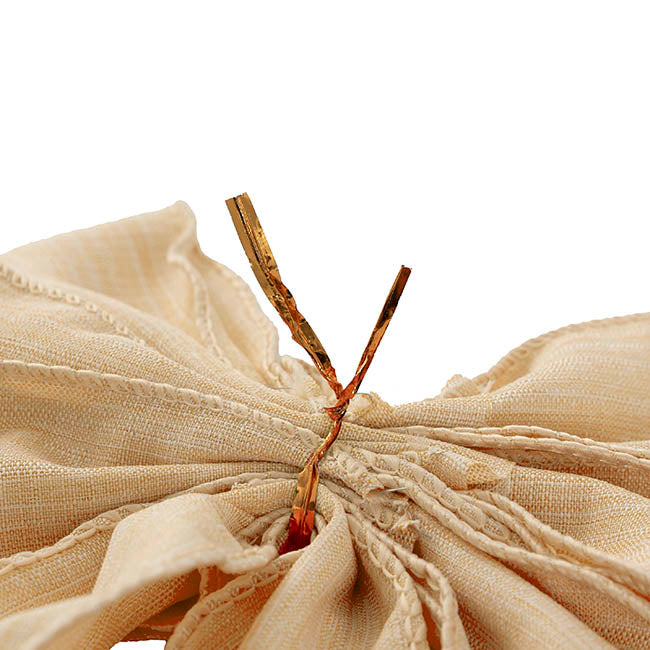 Pre-Made Bow Rustic Linen 6 Loops Raw Natural (20x26cm)