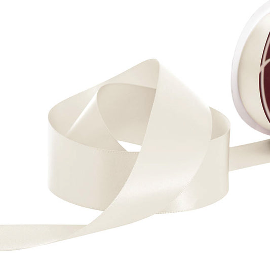 Ribbon Satin Deluxe Double Faced Bridal White (38mmx30m)