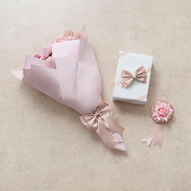 Ribbon Satin Deluxe Double Faced Rose Gold (38mmx25m)