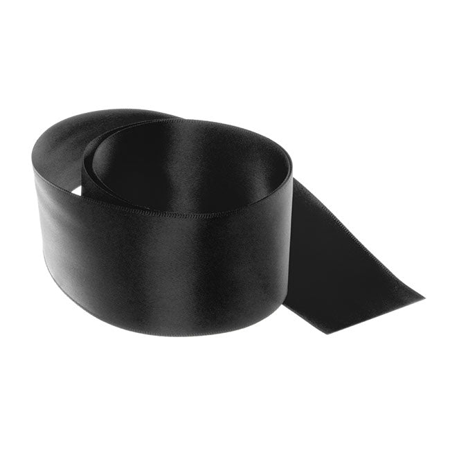 Ribbon Satin Deluxe Double Faced Black (50mmx25m)