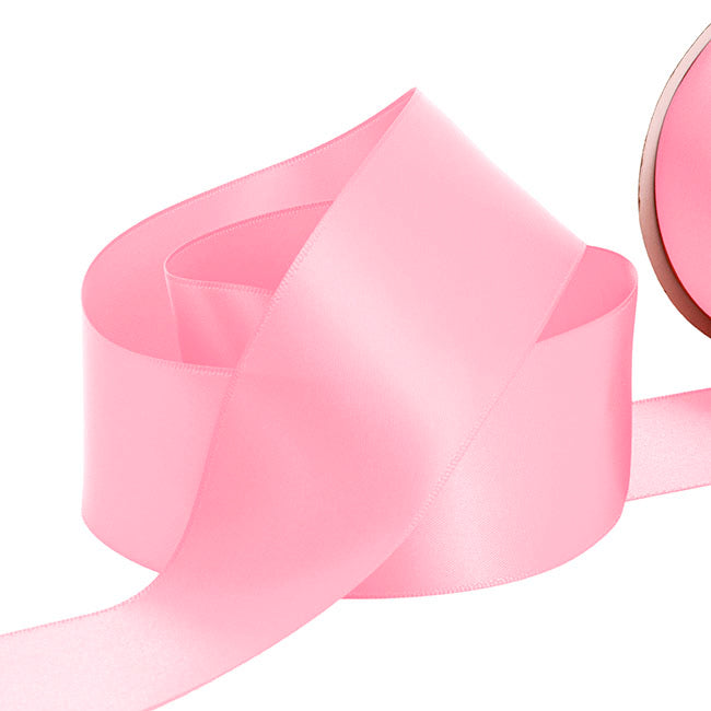 Ribbon Satin Deluxe Double Faced Mid Pink (50mmx25m)