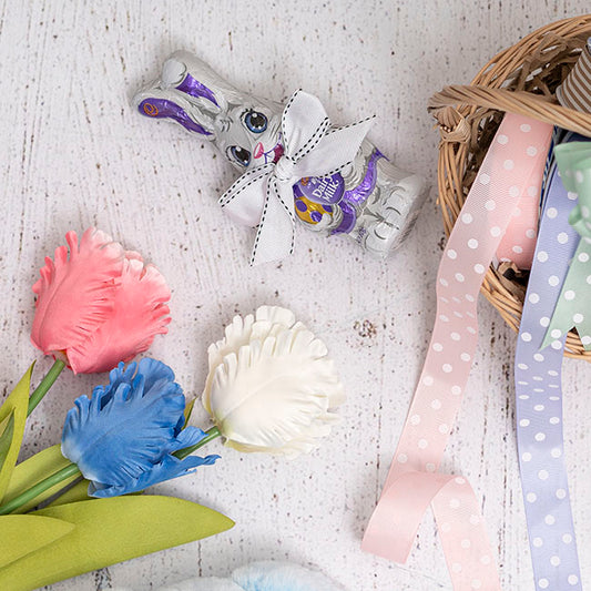 Ribbon Grosgrain Saddle Stitch White (25mmx20m)