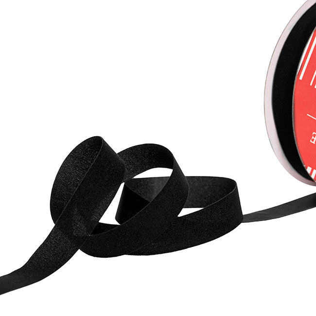 Ribbon Deluxe Velvet Cut Edge Black (15mmx20m)