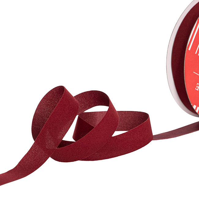 Ribbon Deluxe Velvet Cut Edge Deep Red (15mmx20m)
