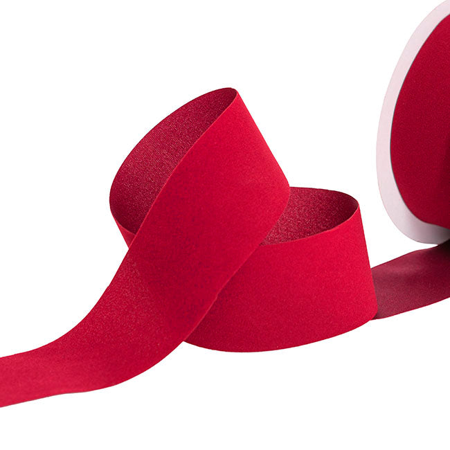 Ribbon Deluxe Velvet Cut Edge Red (38mmx20m)