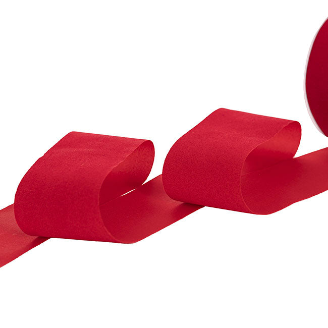 Ribbon Deluxe Velvet Cut Edge Red (50mmx20m)