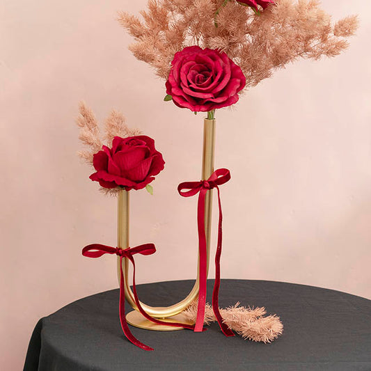 Ribbon Premium Plush Velvet Woven Edge Dark Red (10mmx20m)