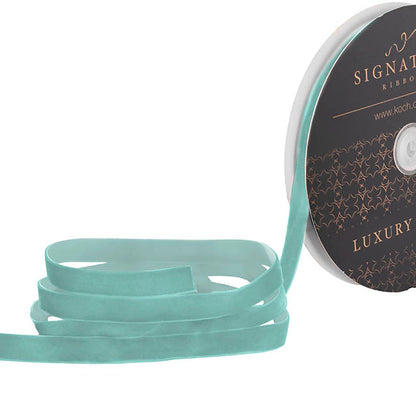 Ribbon Premium Plush Velvet Woven Edge Misty Blue (15mmx20m)